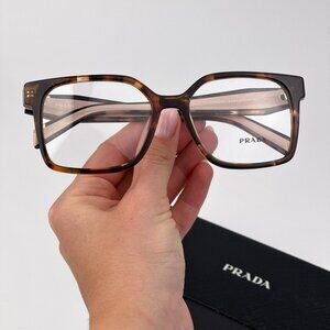 Prada Eyeglasses – Havana Caramel Square Frame | Model PRB03V 07R1O1
